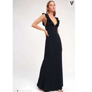 LULUS • perfect opportunity navy maxi dress